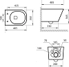 Подвесной безободковый унитаз Art&Max Ovale AM011CHR, белый