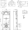 Комплект унитаза с инсталляцией AM.PM Awe FlashClean IS49051.111700 с сиденьем микролифт и клавишей смыва хром