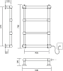 Полотенцесушитель электрический Vogue Buckingham E 750x500/AC012 75-400W Chrome с регулятором напряжения