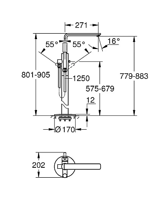 Смеситель для ванны с душем Grohe Lineare New 23792AL1 черный