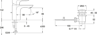 Смеситель для раковины Jacob Delafon Aleo E98332-CP