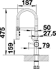 Смеситель Blanco Catris-S Flexo 525793 чёрный матовый с выдвижной лейкой