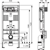 Инсталляция TECE TECEprofil UNI 2.0 для подвесного унитаза, 9300302 с крепежом и шумоизоляцией и клавишей в цвете черный матовый