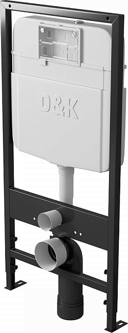 Комплект унитаза с инсталляцией D&K DS1511603 с сиденьем микролифт и клавишей смыва хром