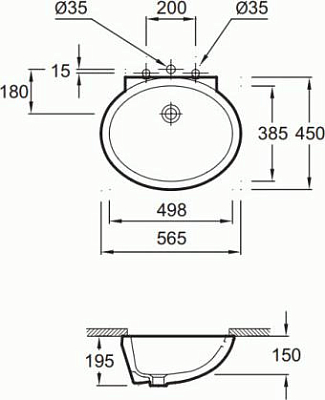 Мебельная раковина Jacob Delafon Ovale Dessus EN262-00
