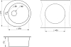 Мойка кухонная Domaci Солерно DMQ-1475.C сардоникс, бежевая, 37х37 см, круглая, кварцевая, встраиваемая