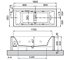 Акриловая ванна Teuco Wilmotte 170х70 561-EM-0 белый