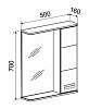 Зеркальный шкаф Emmy Монтана mont50mir1-l белый