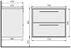 Тумба под раковину Raval Frame Fra.01.75/P/W-DS белый, коричневый