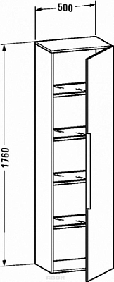 Шкаф правый Duravit Happy D.2 H29253R2222, белый глянец