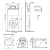 Комплект унитаза с инсталляцией Damixa Willow DX15.IS30251.1700 с сиденьем микролифт, клавишей смыва белый