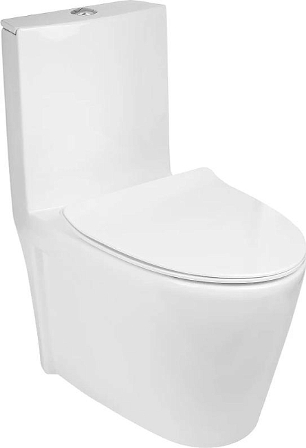 Унитаз-компакт WeltWasser Welzbach 001 GL-WT 10000003805 безободковый с бачком и сиденьем микролифт, белый глянец