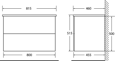 Тумба для комплекта BelBagno ETNA-800-2C-SO-BL-P bianco lucido