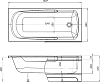 Акриловая ванна DIWO Ростов 150x70 см, с ножками