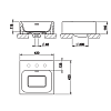 Раковина 42 см Gessi Rettangolo 37572#521, белый матовый