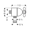 Шланговое подключение  Axor Carlton 17883090 хром