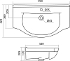 Раковина Santek Эльбрус 1WH110255 100 см.