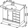 Тумба с раковиной Aquanet Марсель 80 00212888 б/к, белый