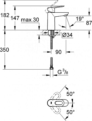 Смеситель Grohe BauLoop 23337000 для раковины