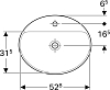 Раковина встраиваемая 48x55 см Geberit VariForm 500.723.01.2 без отверстия слива, белый