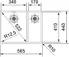 Кухонная мойка 56 см Franke Centinox CMX 160-34/17 3,5" 122.0294.777, нержавеющая сталь