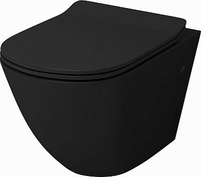 Унитаз подвесной Grossman GR-4411blackS безободковый с сиденьем микролифт, черный глянец