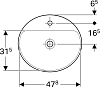 Раковина встраиваемая 45x50 см Geberit VariForm 500.715.01.2 без отверстия перелива, белый