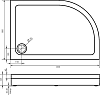 Душевой поддон Bas Раунд 120x80 ПН00070 правый, белый