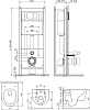 Инсталляция с подвесным унитазом Damixa Jupiter DX77.IS10101.1700 с сиденьем микролифт и белой клавишей смыва