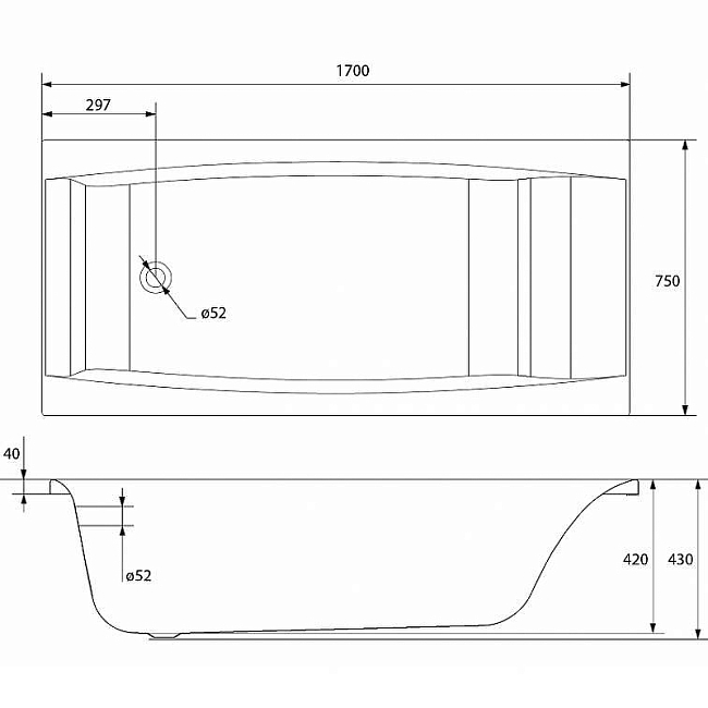 Акриловая ванна Cersanit Virgo 170х75 P-WP-VIRGO*170NL белый