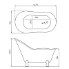 Акриловая ванна BelBagno BB08-1470/BB04-SUP/BB-LEG-LION-BRN белый