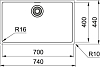 Кухонная мойка 74 см Franke Maris MRX 110-70 122.0525.280, нержавеющая сталь