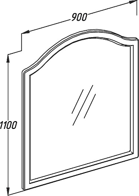 Зеркало Opadiris Виктория 90 орех
