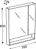 Зеркало-шкаф 70 см Roca Gap ZRU9302845 тиковое дерево