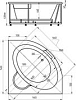 Акриловая ванна Aquatek Калипсо 146x146 см KAL146-0000002, белый