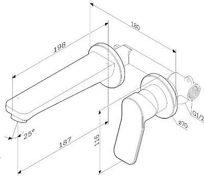 Смеситель для раковины Am.Pm X-Joy F85A72622, черный матовый