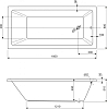 Акриловая ванна Cezares Plane 180х80 Solo 180-80-49-W37