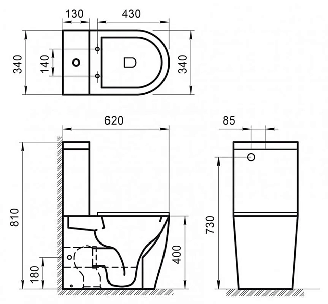 Напольный унитаз BelBagno Sfera-R, безободковый P-trap BB2128CPR