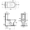 Напольный унитаз Azurra Charme, белый, CHVCMP000000BI/(CHA100/MBP bi)/CHCSMB000000/(CHA400/MBL bi)