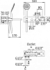 Смеситель для ванны и душа Cezares CZR-B-VDM1-T-NOP, чёрный