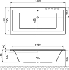 Акриловая ванна Excellent Pryzmat 150x75