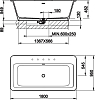 Ванна из искусственного камня Gessi Rettangolo 180х95 см 37591#521, белый матовый