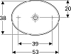 Раковина накладная 40x55 см Geberit VariForm 500.771.01.2 без отверстия перелива, белый