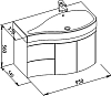 Тумба с раковиной Aquanet Сопрано 2-95 белая R