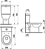 Унитаз-компакт Laufen Pro 8.2495.6.000.000.1 с бачком 8.2695.0.000.278.1 боковым подвод воды