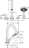 Смеситель на край ванны Axor Citterio M 34454950, латунь