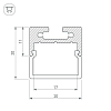 Профиль с рассеивателем Arlight SL-LINE-2011M-2500 ANOD+OPAL SQUARE 025870