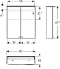 Зеркальный шкаф с подсветкой 60 см Geberit Option 500.273.00.1, белый