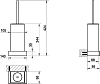 Ёршик для унитаза Gessi Rettangolo 20820#031, хром / черный