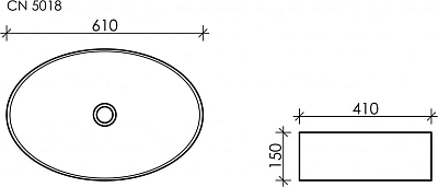Раковина накладная 61 см Ceramica Nova Element CN5018, белый